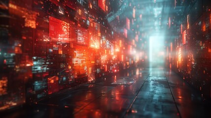 Obraz premium Digital Data Corridor