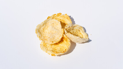 Emping Chip on a Plain White Surface