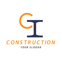 Construction logo template