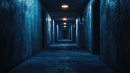 Long Dark Hallway With Light