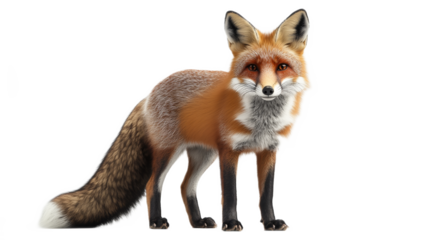 Red Fox Standing on White