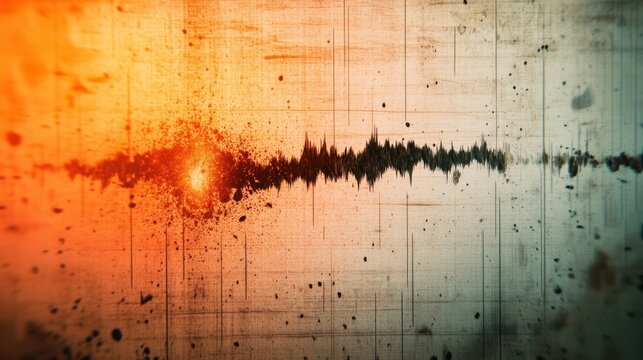 Seismic Measurement Graph on Richter Scale Displaying High-Magnitude Earthquake with Sharp Spike