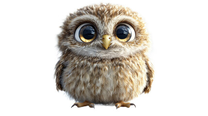 Fototapeta premium Cute Baby Owl with Big Eyes