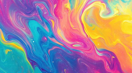 Vibrant and dynamic fluid abstract background with swirling and whirling patterns of liquid colors
