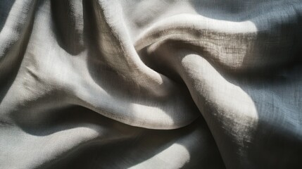 Fototapeta premium Abstract Draped Grey Fabric Texture with Light and Shadow