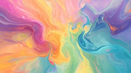 Vibrant and dynamic fluid abstract background with swirling and whirling patterns of liquid colors