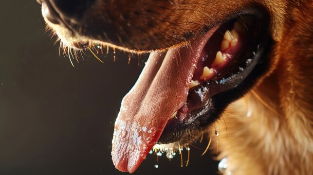 Close Up of Dog's Mouth With Tongue Out