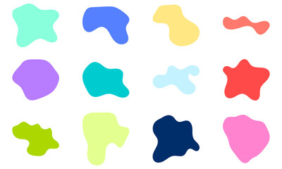 collection of pastel colored fluid shapes