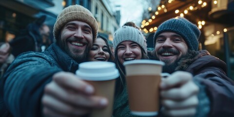 Obraz premium Group Selfie with Coffee