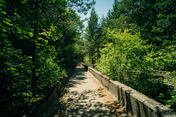Obraz premium bob track destroyed in sarajevo, Bosnia and Herzegovina - may 2 2024