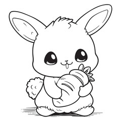 A bunny holding carrot