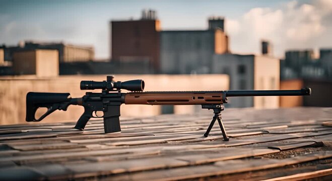 Sniper on a rooftop.