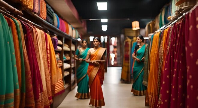 Indian saree shop.