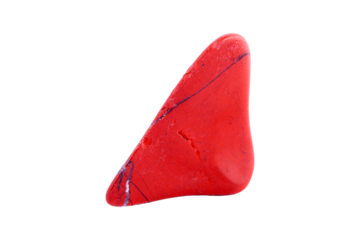 red jasper stone on a white background close up