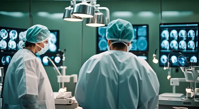 Surgeons in an operation room.