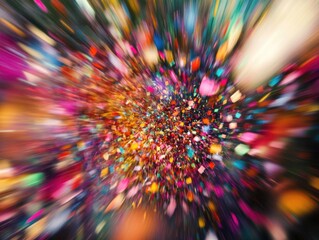 Explosion of Color: Abstract Vibrant Confetti Burst