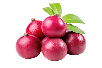 Fototapeta premium Vibrant Red Fruits Piled Together Against A Bright White Background In A Minimalist Display on White or PNG Transparent Background.