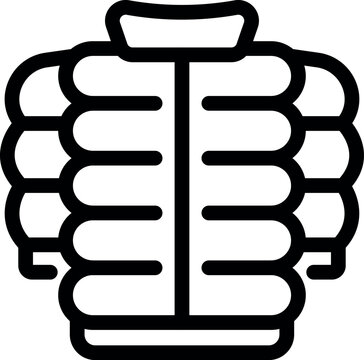 recommend clip art: Simple vector icon of a warm winter jacket, perfect for representing cold weather