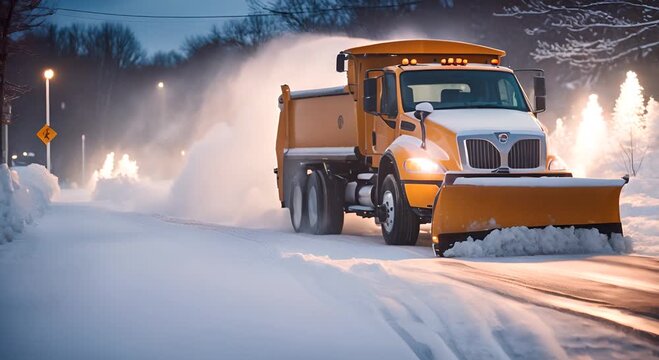 Snowplow in the city.