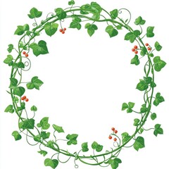 Ivy Vine Circle Wreath with Red Berries