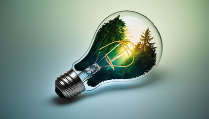 Ampoule arbre énergie verte écologie IA 112