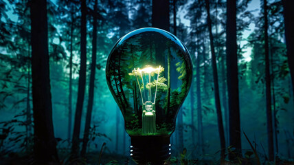 Ampoule arbre énergie verte écologie IA 111