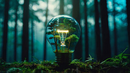 Ampoule arbre énergie verte écologie IA 114