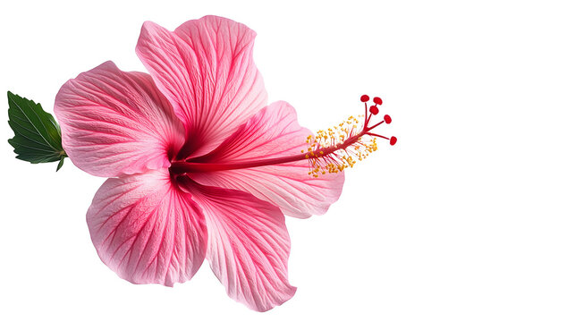 pink hibiscus flower isolated on white background : 