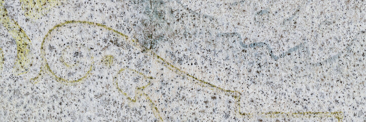 Old faded paper wallpaper with a classic pattern. Wide panoramic texture for background and design.