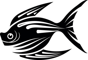 Fish collection silhouette vector trendy design