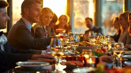 Group of business lunch meeting, illustrating informal yet important business interactions.