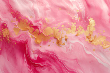 Abstract background of mixed pink and gold paint
