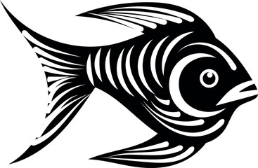 Fish collection silhouette vector trendy design