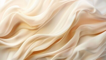 Fototapeta premium Elegant Cream-Colored Abstract Design with Flowing Curves and Soft Waves, Calming Texture, Background with Copy Space