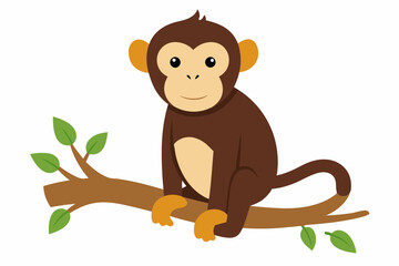 Obraz premium A Monkey sitting on the tree