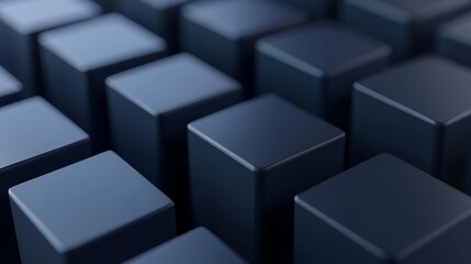 Obraz premium Stylish tech background with translucent cubes arranged neatly. Grey, 3D rendering.