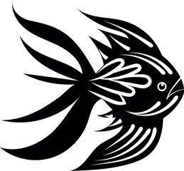 Fish collection silhouette vector trendy design