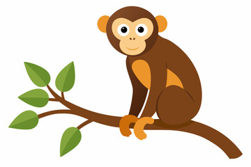 Obraz premium A Monkey sitting on the tree