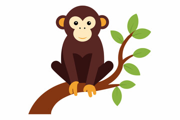 Obraz premium A Monkey sitting on the tree