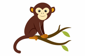 Obraz premium A Monkey sitting on the tree