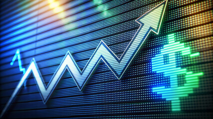 Fototapeta premium Financial Growth and Success on a LED Screen.