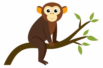 Obraz premium A Monkey sitting on the tree