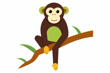 A Monkey sitting on the tree