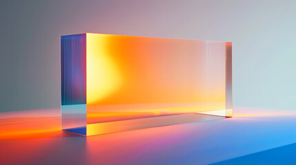 A rectangular light box with glass material