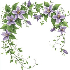 Purple Floral Vine Border