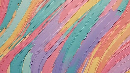 Vibrant Abstract Paint Swirls - A colorful blend of pink, blue, yellow, and purple hues, creating a...