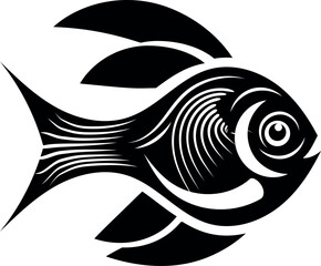 Fish collection silhouette vector trendy design