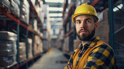 A Logistics Man, Responsible For Warehouse Stock Management, Poses For A Portrait