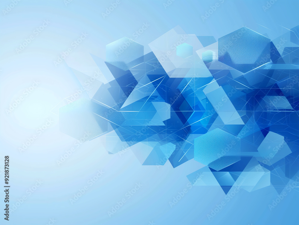 Wall mural Blue geometric background vector presentation wallpaper