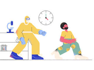 Obraz premium A man going away from a doctor